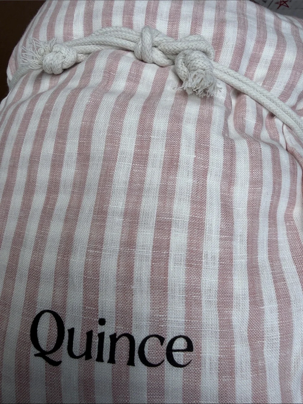 Quince NWOT European Linen Striped Sheet Set in Dusty Mauve Queen 1105